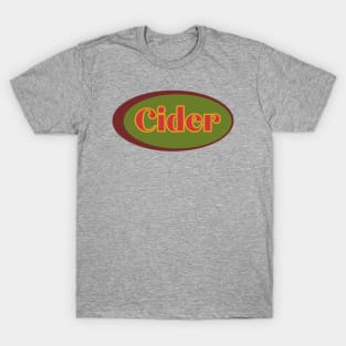 Cider! Retro Vintage Decal  Gold, Green and Maroon Style T-Shirt